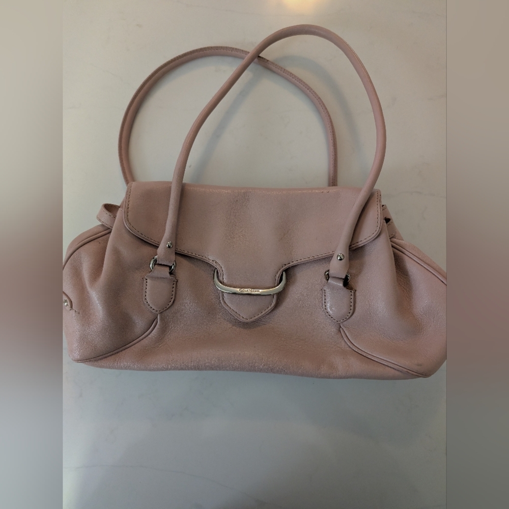 Light Pink Cole Haan Leather Handbag. Magnetic Closure
